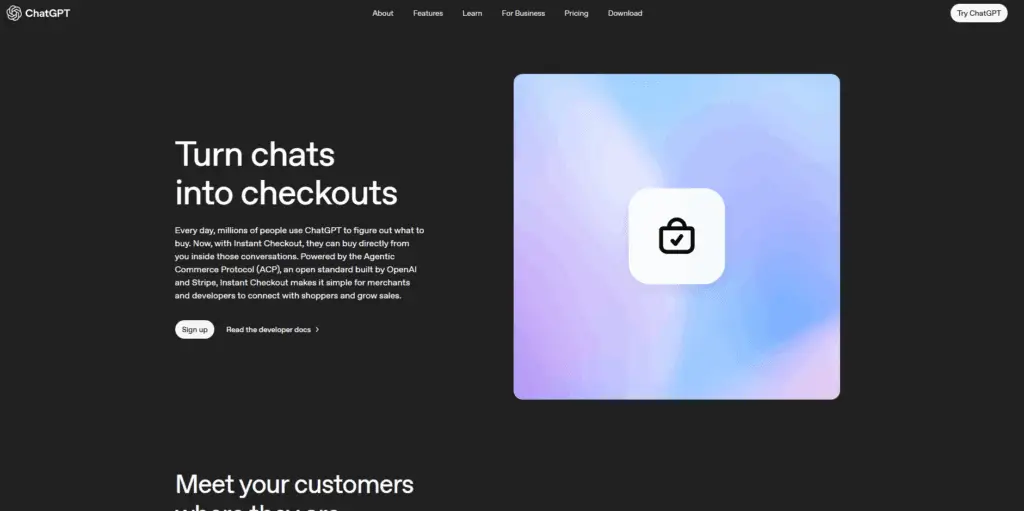 ChatGPT Instant Checkout Landing Page