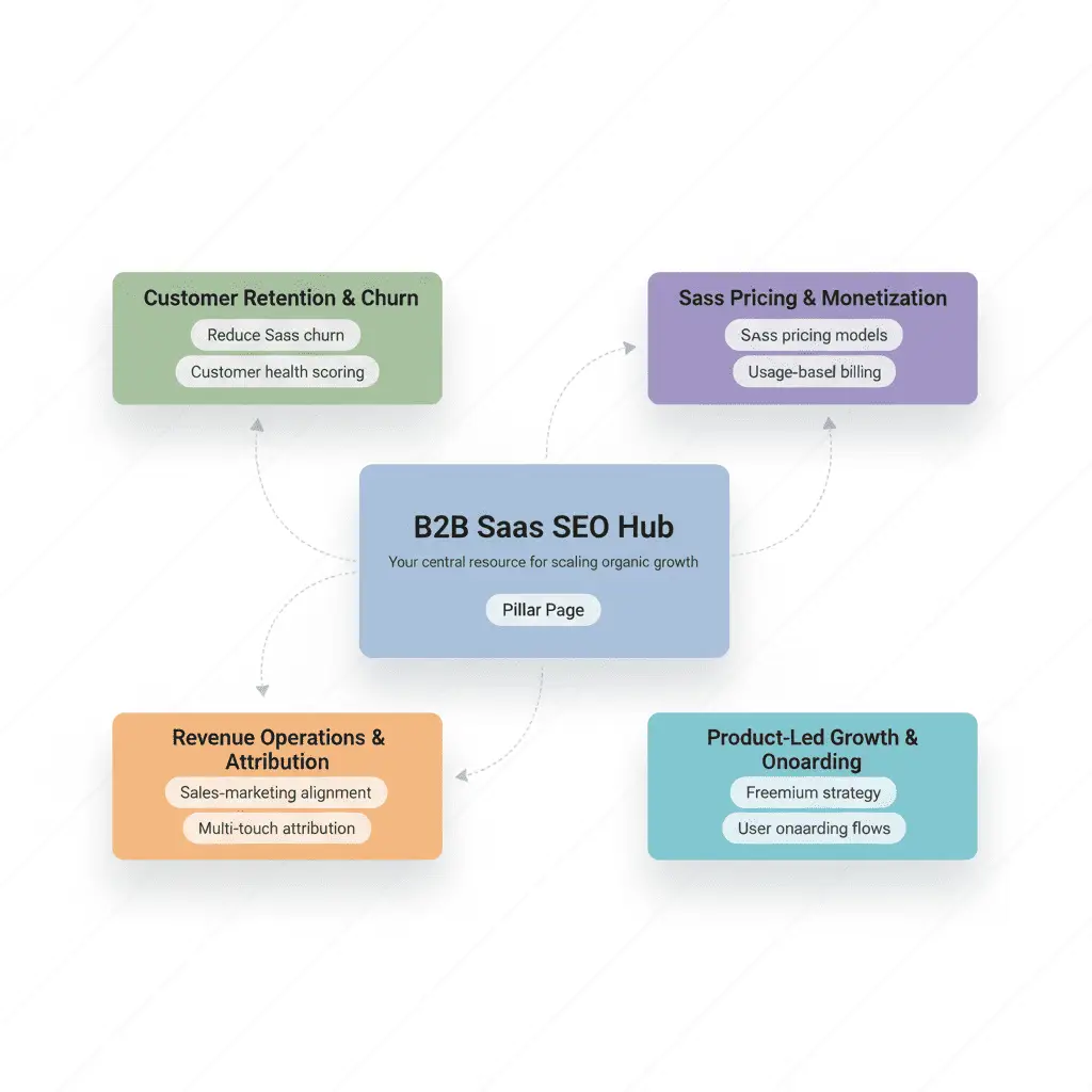 B2B Pillar Page Structure For Topical Authority Graphic