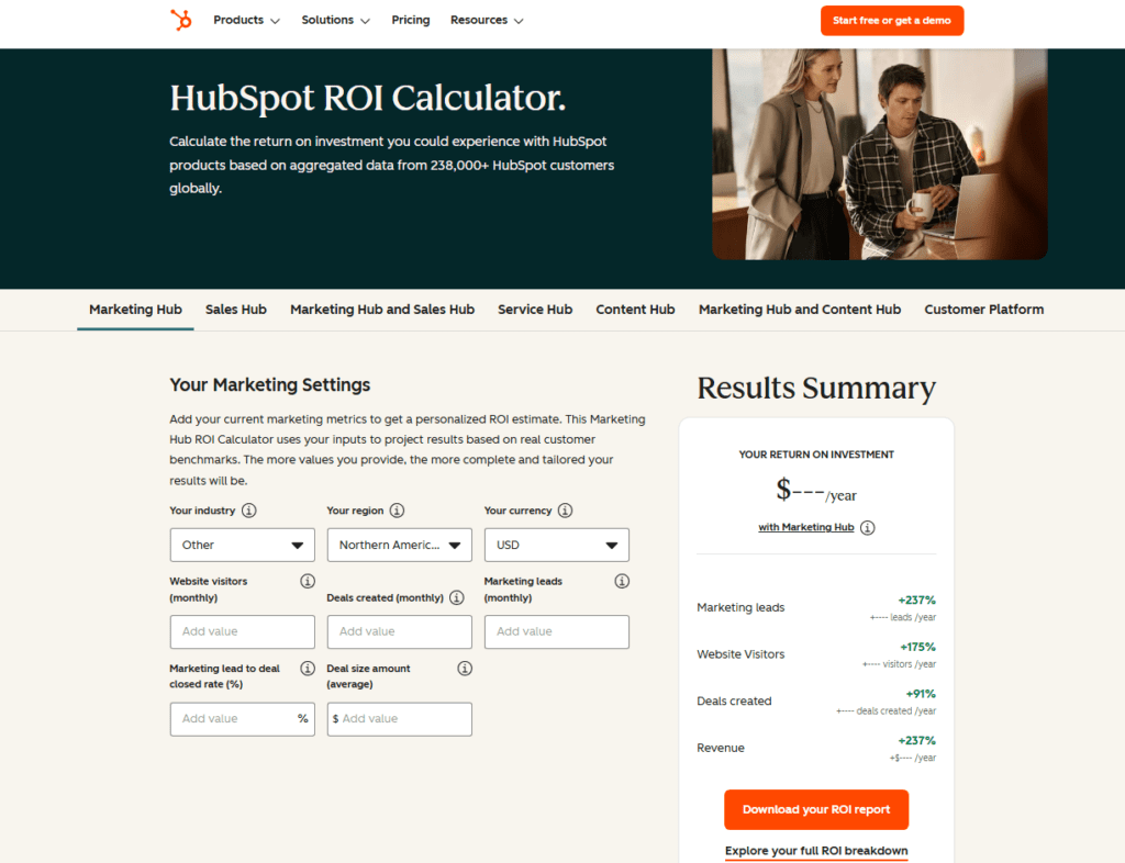 Calculator inbound marketing SEO strategy example